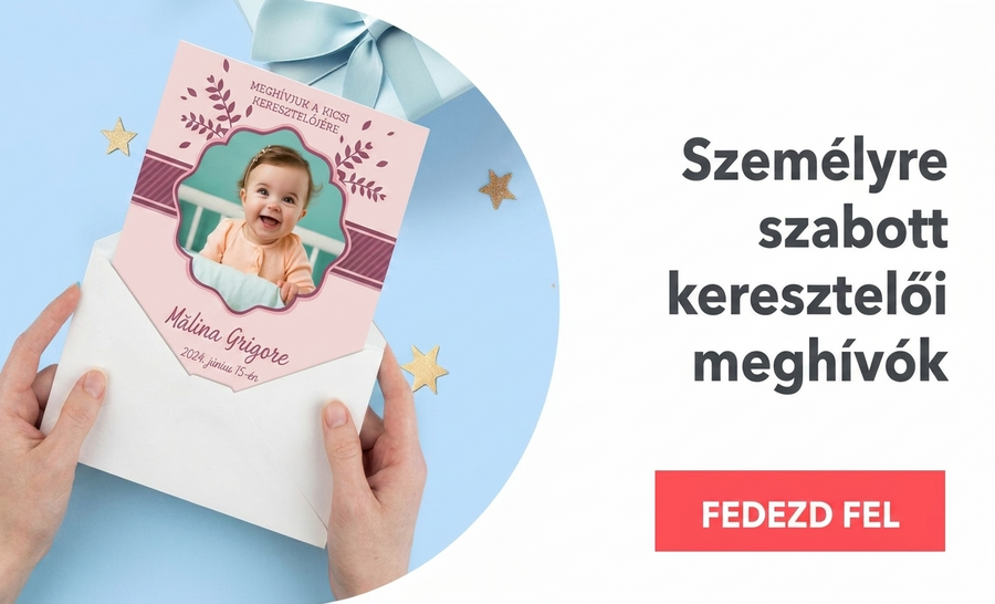 Személyre szabott meghívók keresztelőkre