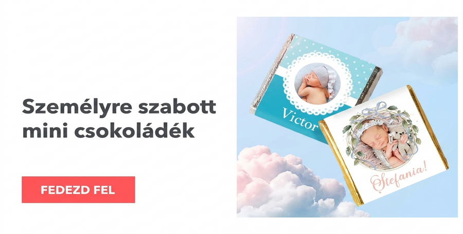 Személyre szabott mini csokoládék keresztelőkre