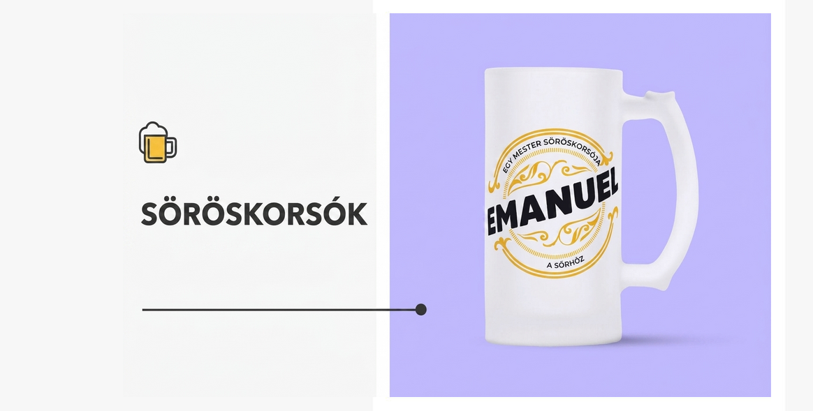 Személyre szabott söröskorsók