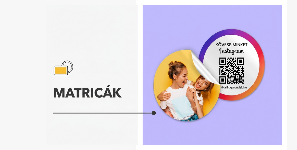 Személyre szabott matricák, öntapadó címkék