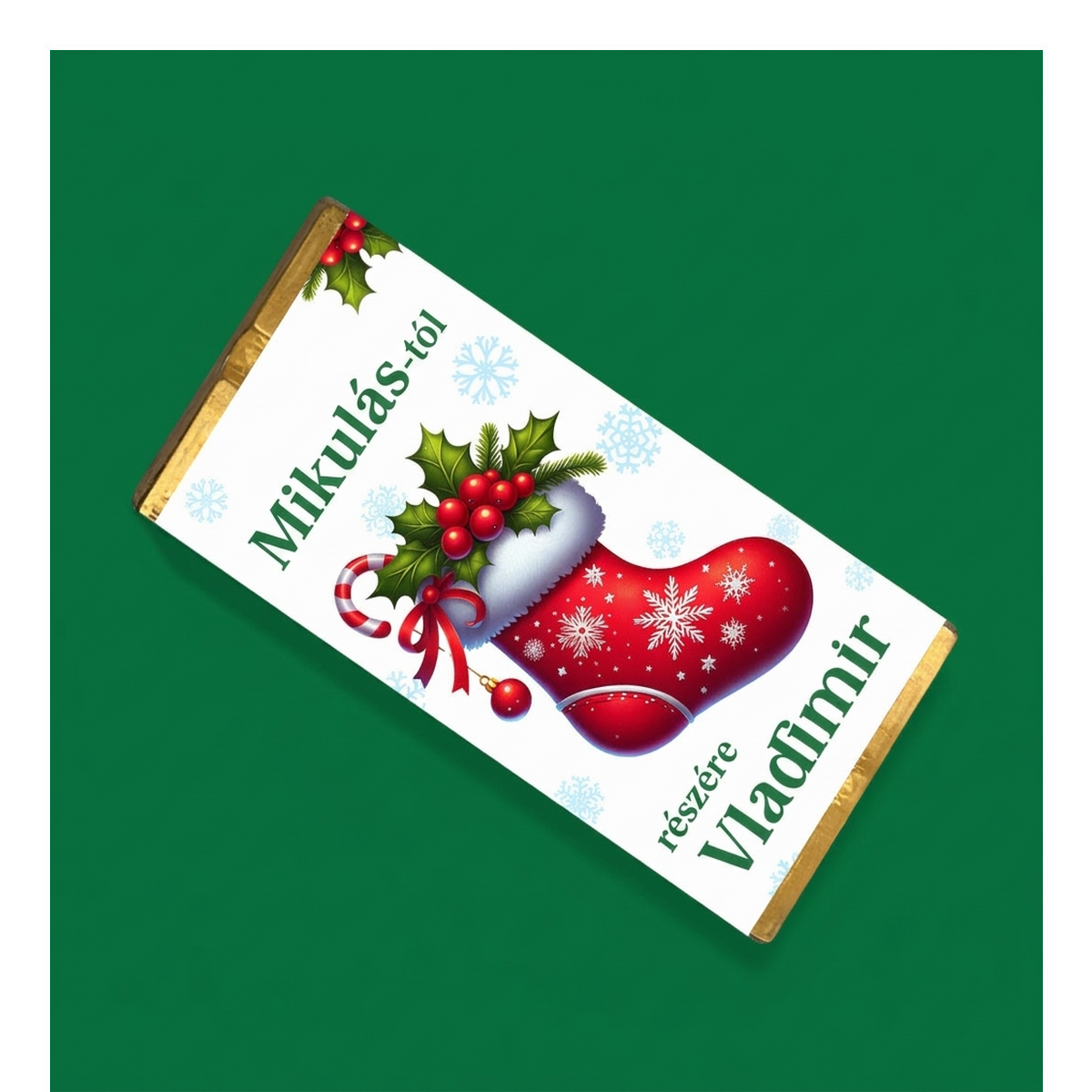 Mikulás által személyre szabott mini csokoládétábla