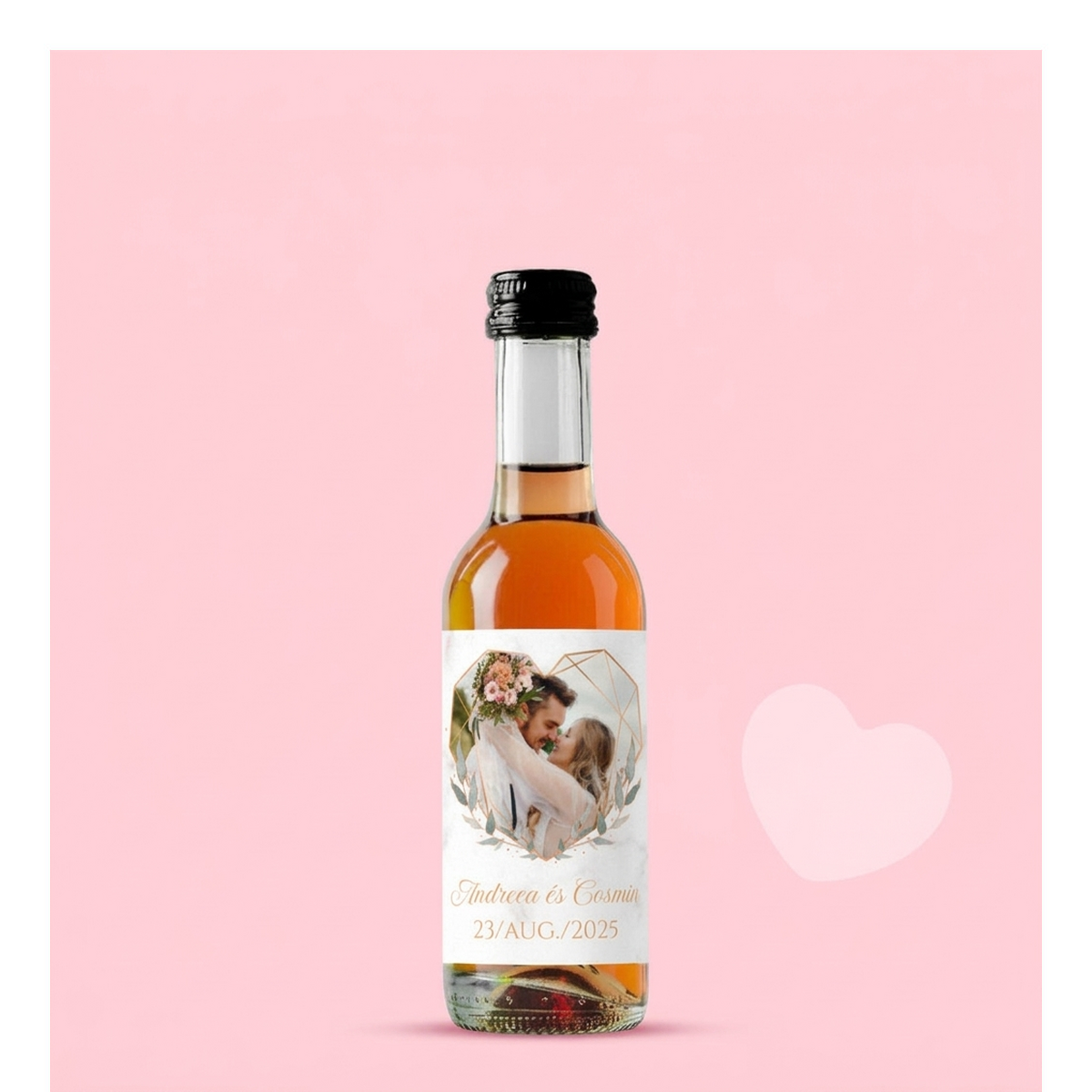 Személyre szabott mini borosüvegek Valentin-napra