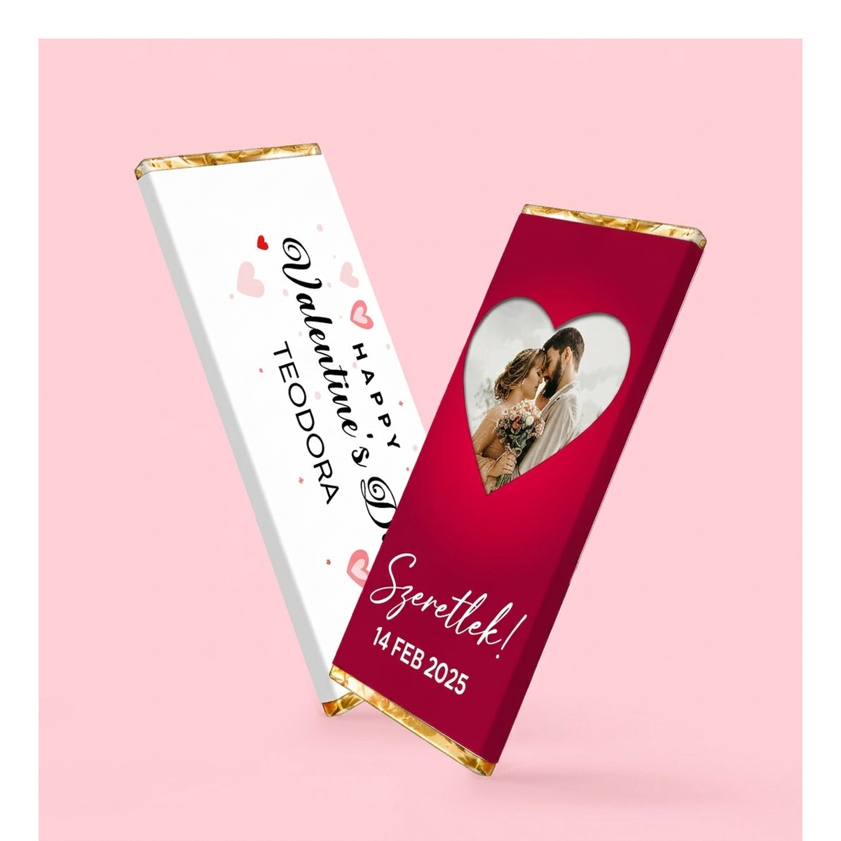 Mini csokoládé táblák Valentin-napra