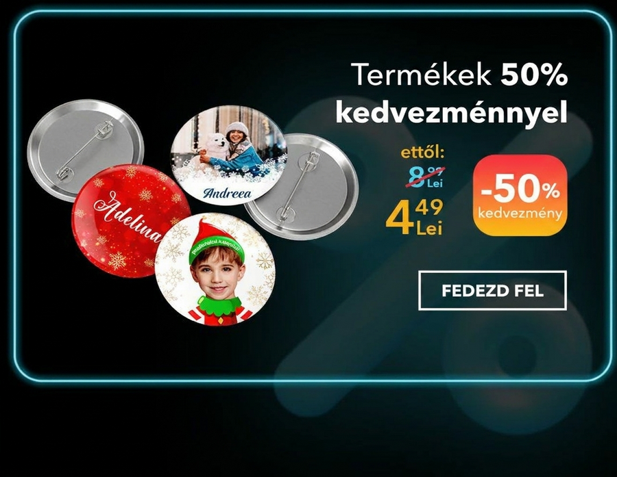 Személyre szabott ajándékok 50% kedvezménnyel - Black Friday