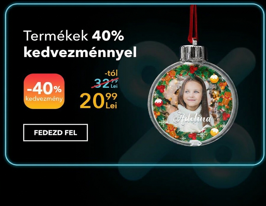Személyre szabott ajándékok 40% kedvezménnyel - Black Friday