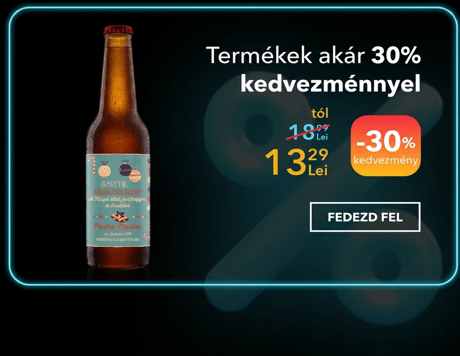 Személyre szabott ajándékok 30% kedvezménnyel - Black Friday