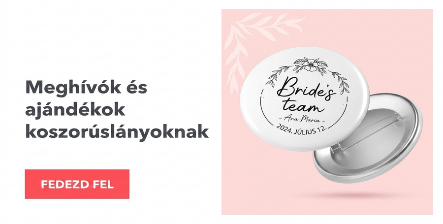 Meghívók és ajándékok koszorúslányoknak
