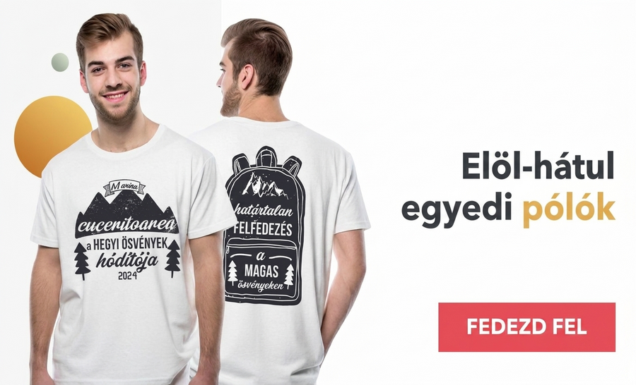 Személyre szabott pólók elülső és hátsó része (elülső/hátsó)