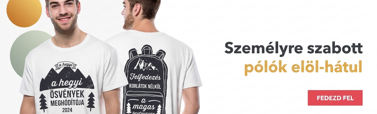 Személyre szabott pólók elülső és hátsó része (elülső/hátsó)