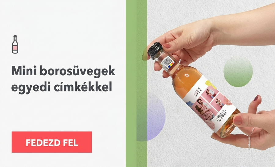 Személyre szabott mini borosüvegek