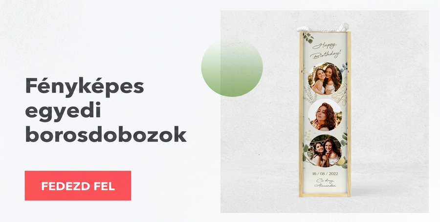 Személyre szabott borosdobozok fotóval