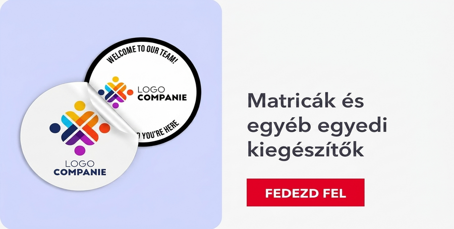 Matricák, öntapadó címkék és egyéb vállalati kiegészítők