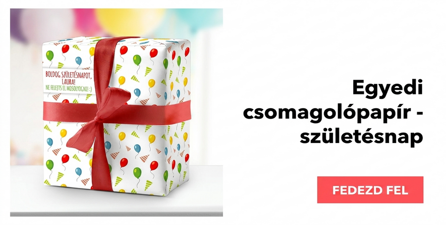 Személyre szabott csomagolópapír - születésnap