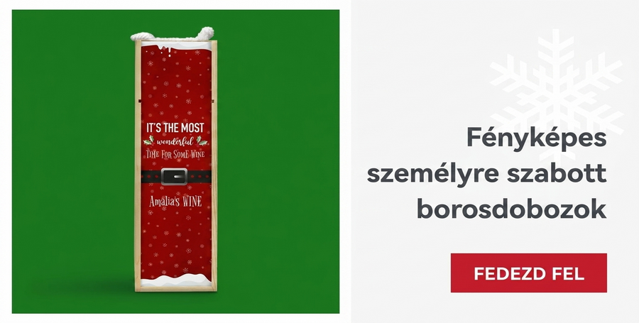 Személyre szabott borosdobozok karácsonyi fotóval