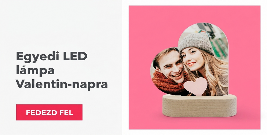 Személyre szabott LED éjszakai lámpa Valentin-napra