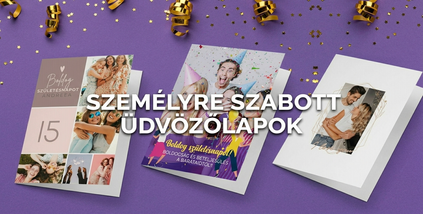 Személyre szabott üdvözlőkártyák és képeslapok