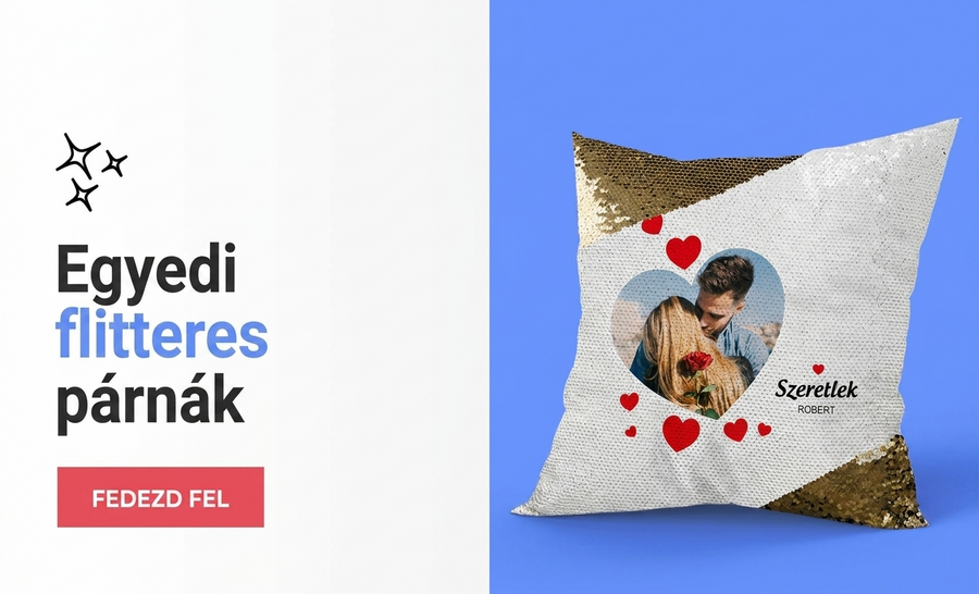 Személyre szabott flitteres párnák