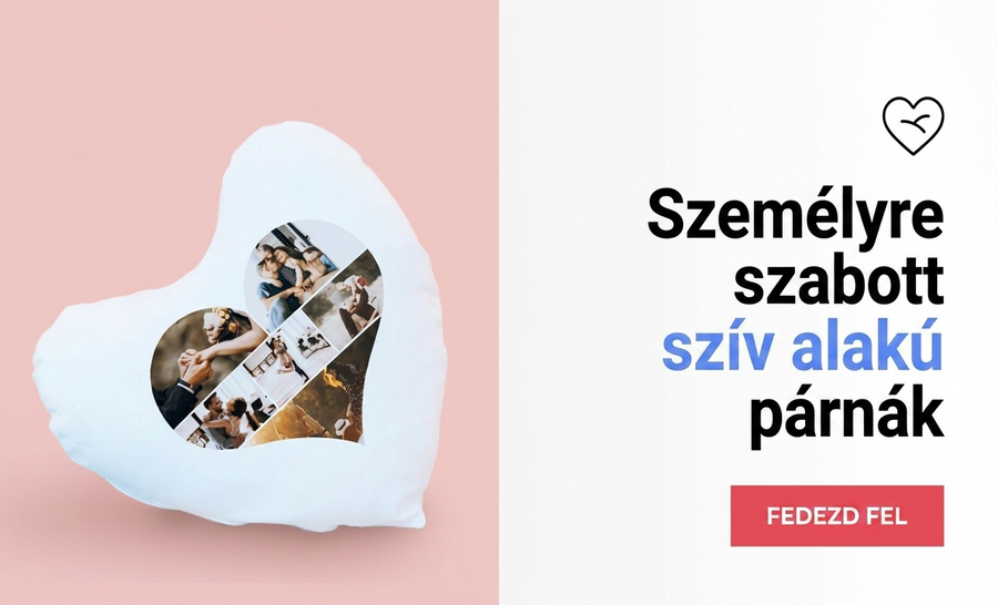 Személyre szabott szív alakú párnák