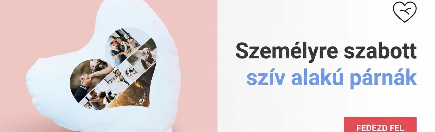 Személyre szabott szív alakú párnák