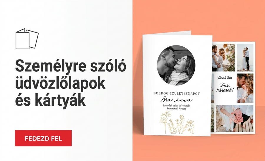 Személyre szabott üdvözlőkártyák és képeslapok