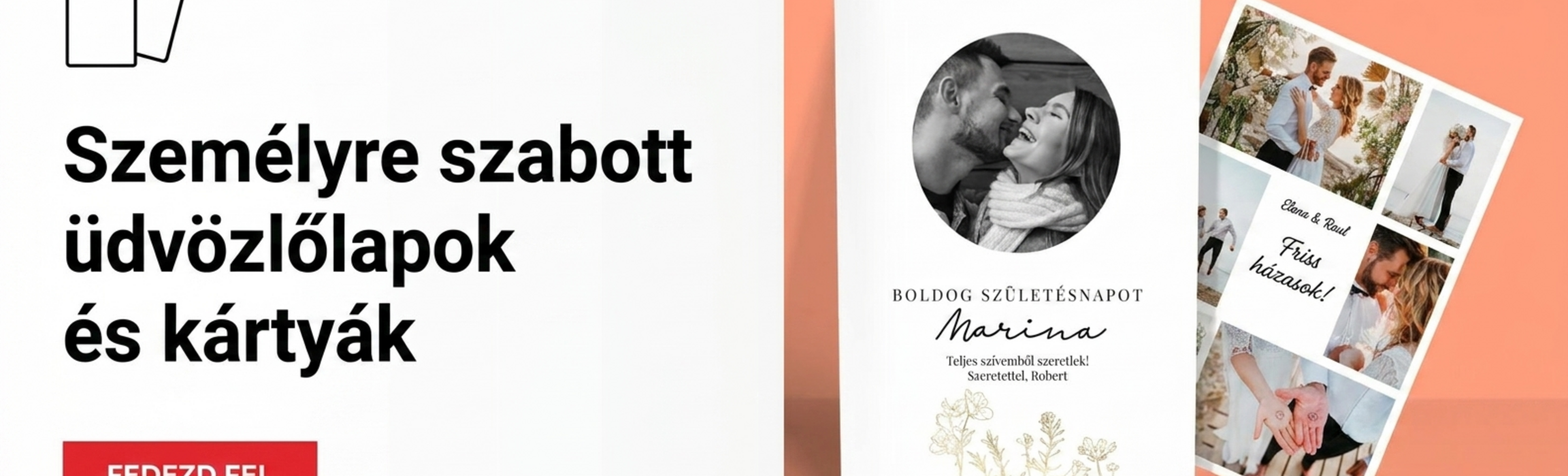 Személyre szabott üdvözlőkártyák és képeslapok