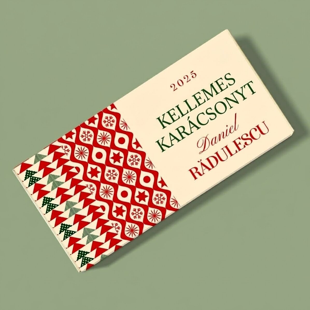 Személyre szabott csokoládé névvel és üzenettel - Klasszikus karácsony