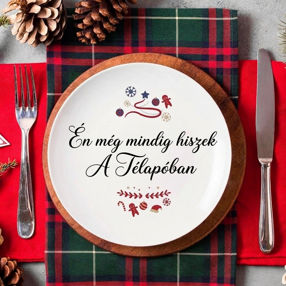 Személyre szabott tábla szöveggel – Még mindig hiszek a Mikulásban
