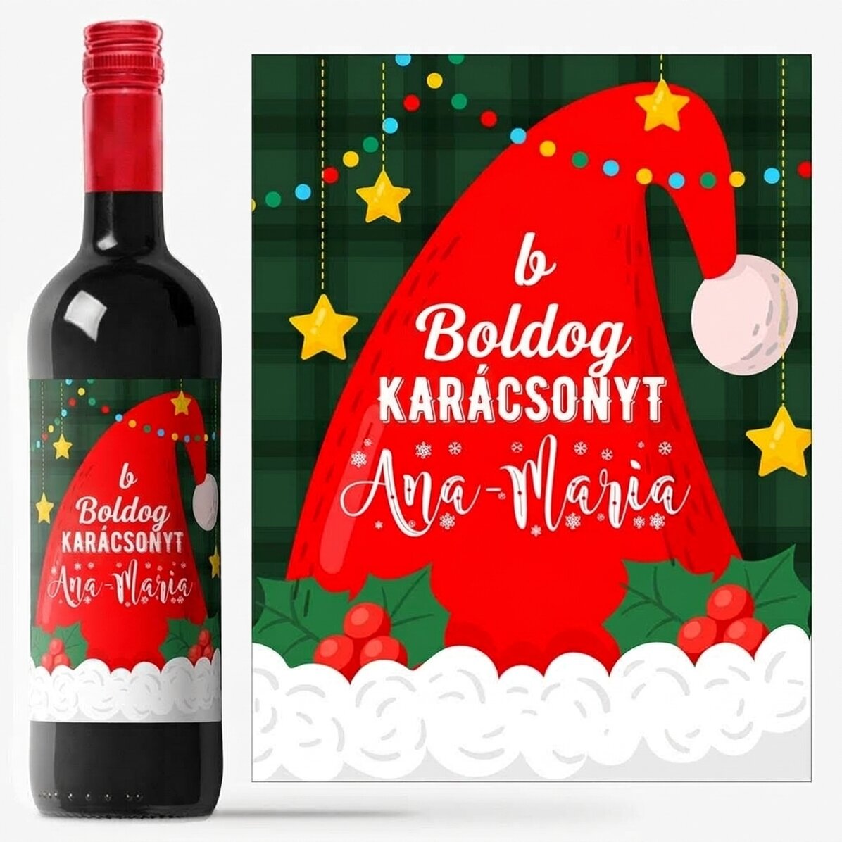 Személyre szabott bor szöveggel - Mikulás