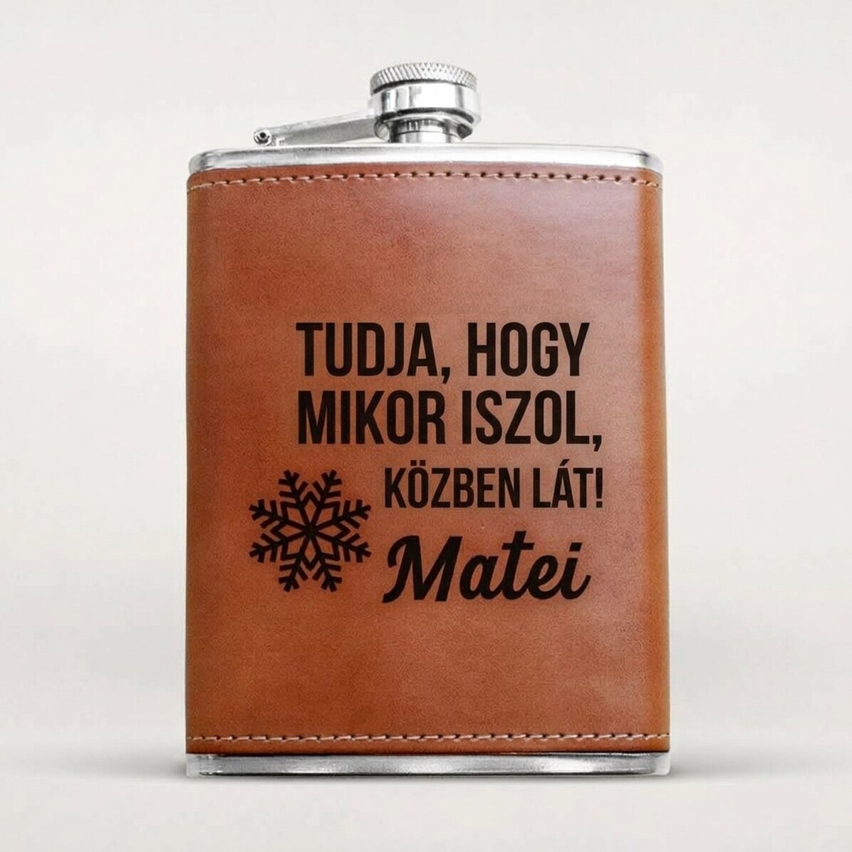 Személyre szabott, bőrborítású flaska – Látja, amikor iszol
