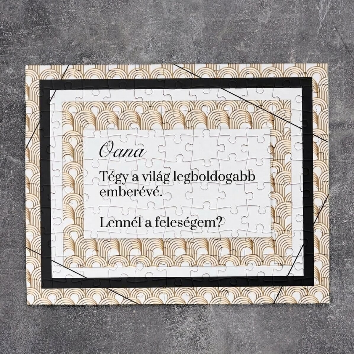 Személyre szabott puzzle szöveggel 24x19 cm - Rejtett üzenet