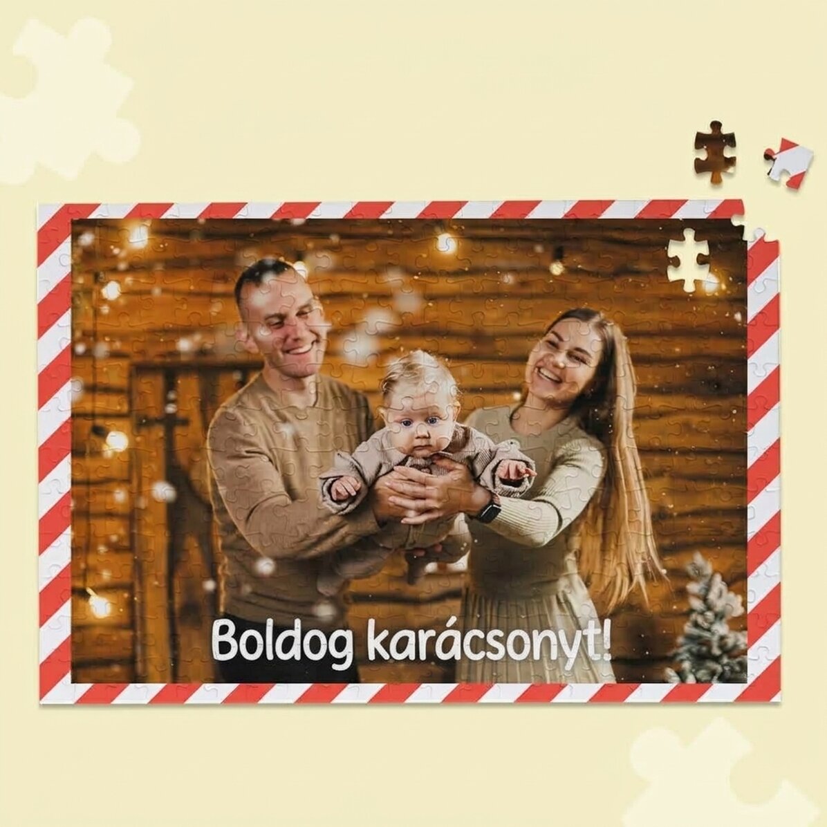 Személyre szabott puzzle 40x28,5 cm-es fotóval - Boldog karácsonyt!