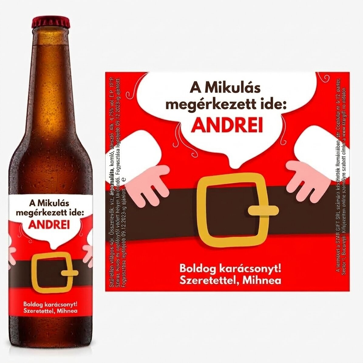 Személyre szabott sör szöveggel - Megérkezett a Mikulás