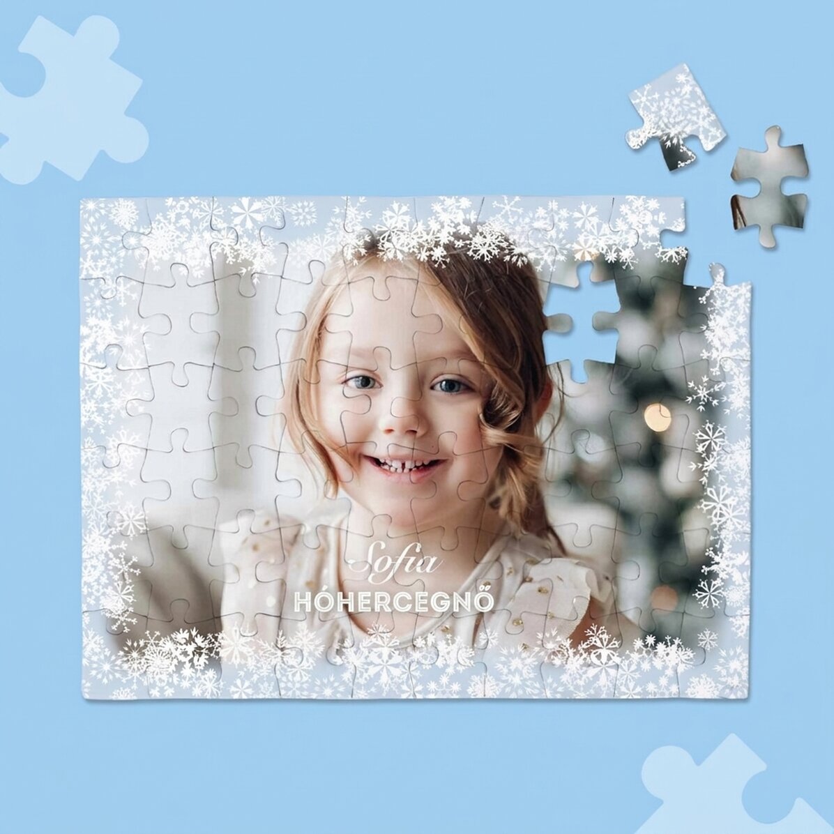 Személyre szabott puzzle fotóval és szöveggel 20x15 cm - Tél