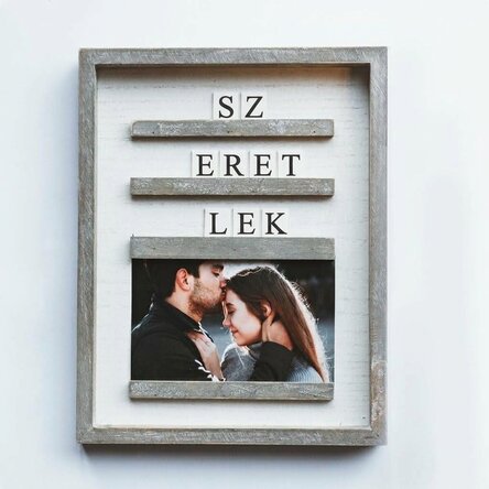 Fotókeret üzenettel és fotóval 23x29 cm