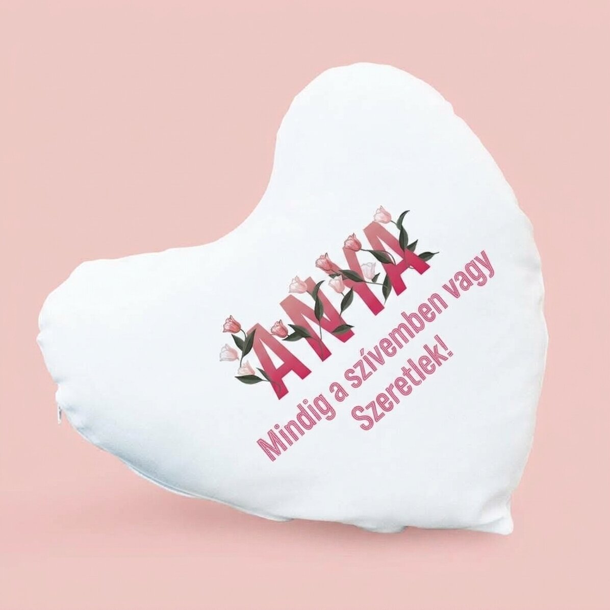 Személyre szabott szív alakú párna - Kedves anya