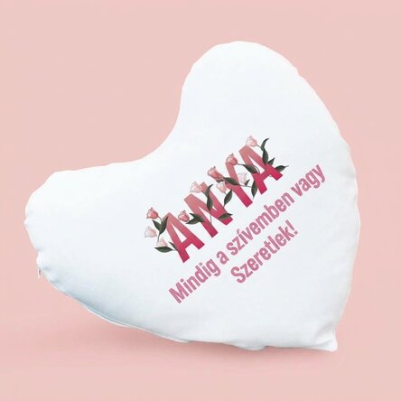Személyre szabott szív alakú párna - Kedves anya