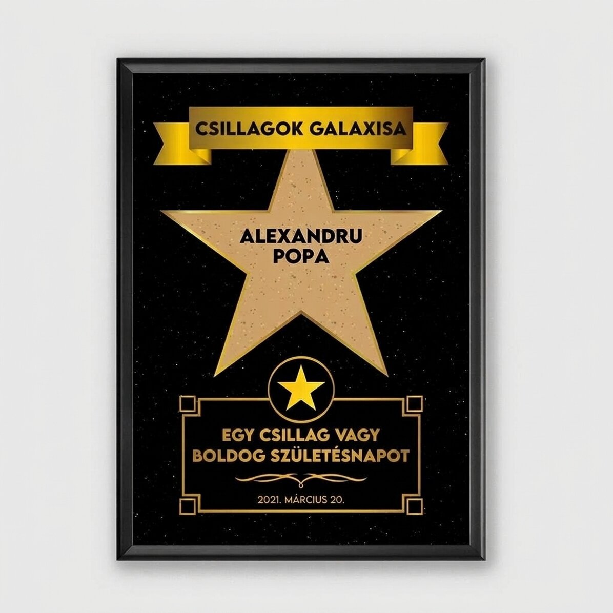 Személyre szabott festmény szöveggel - Csillagok galaxisa