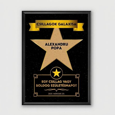 Személyre szabott festmény szöveggel - Csillagok galaxisa