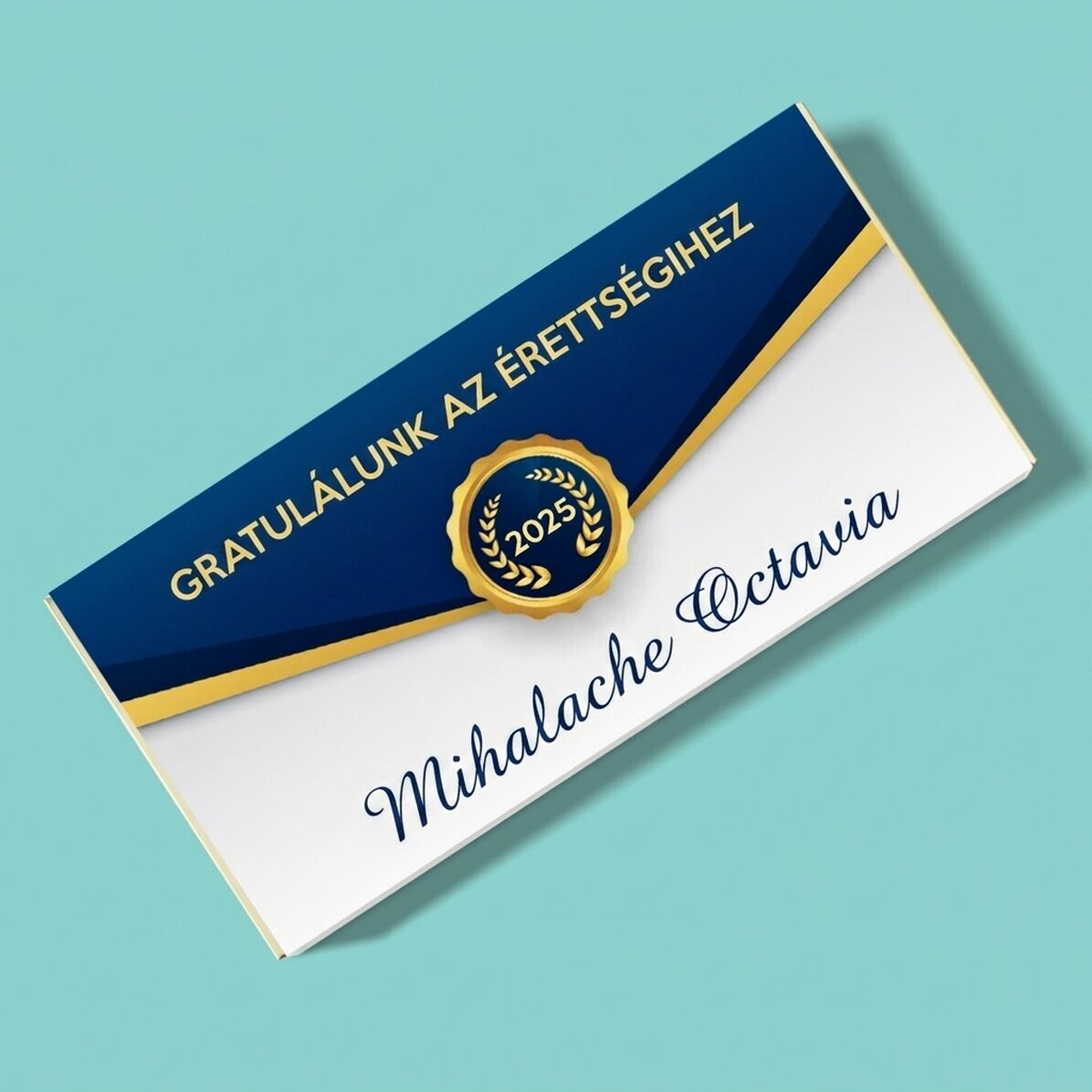 Személyre szabott csokoládé szöveggel - Gratulálunk az érettségihez!
