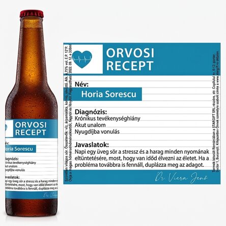 Személyre szabott sör szöveggel - Orvosi recept