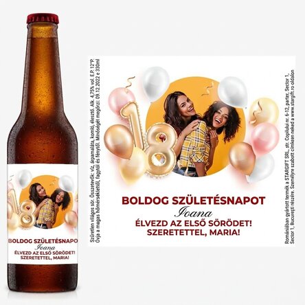Személyre szabott sör fényképpel és szöveggel felnőtteknek