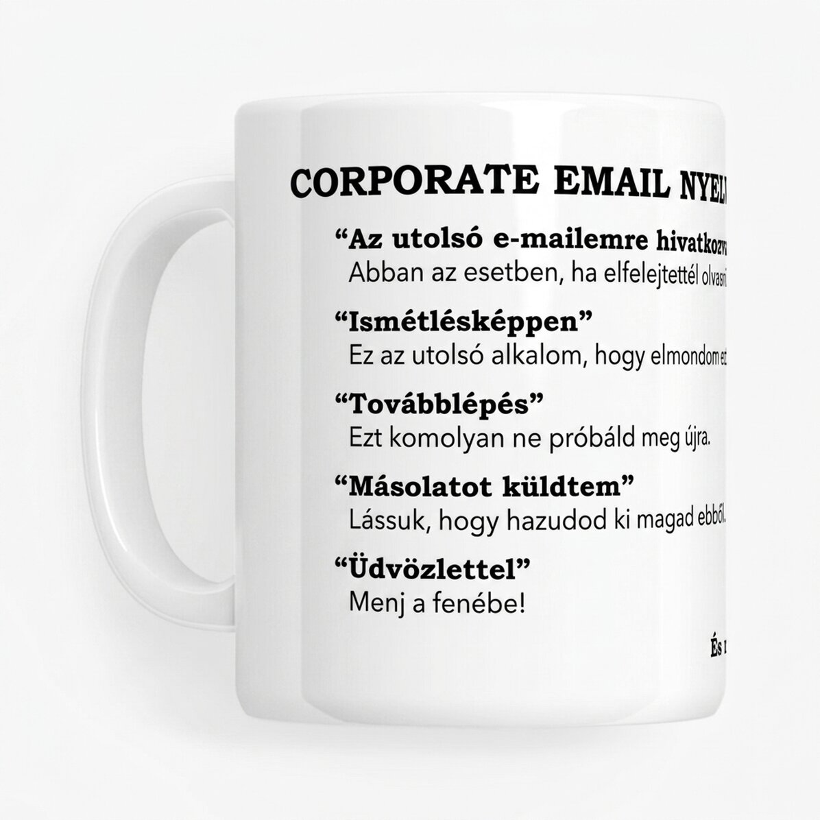 Személyre szabott bögre szöveggel - Vállalati e-mail
