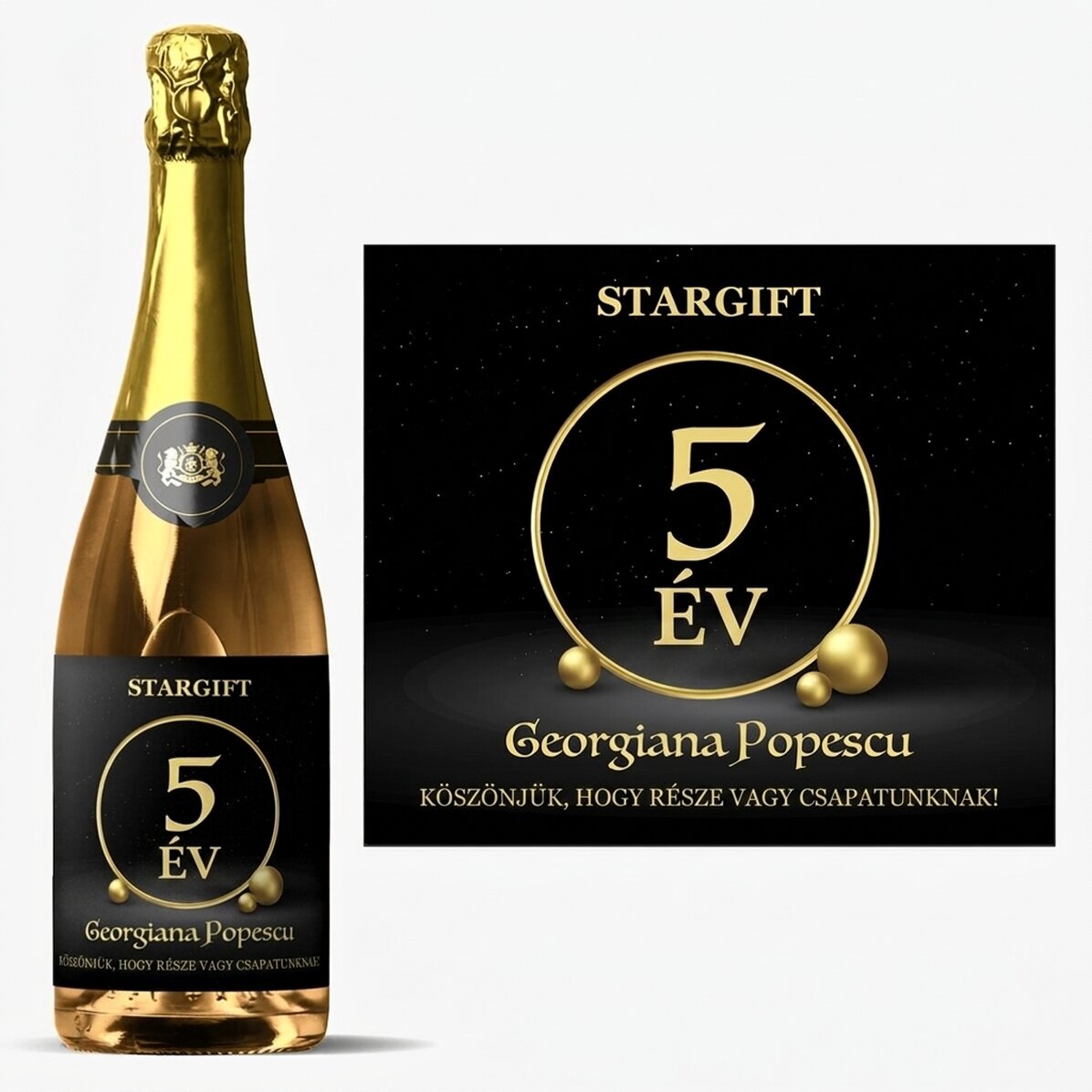 Személyre szabott pezsgő szöveggel - Cégévforduló
