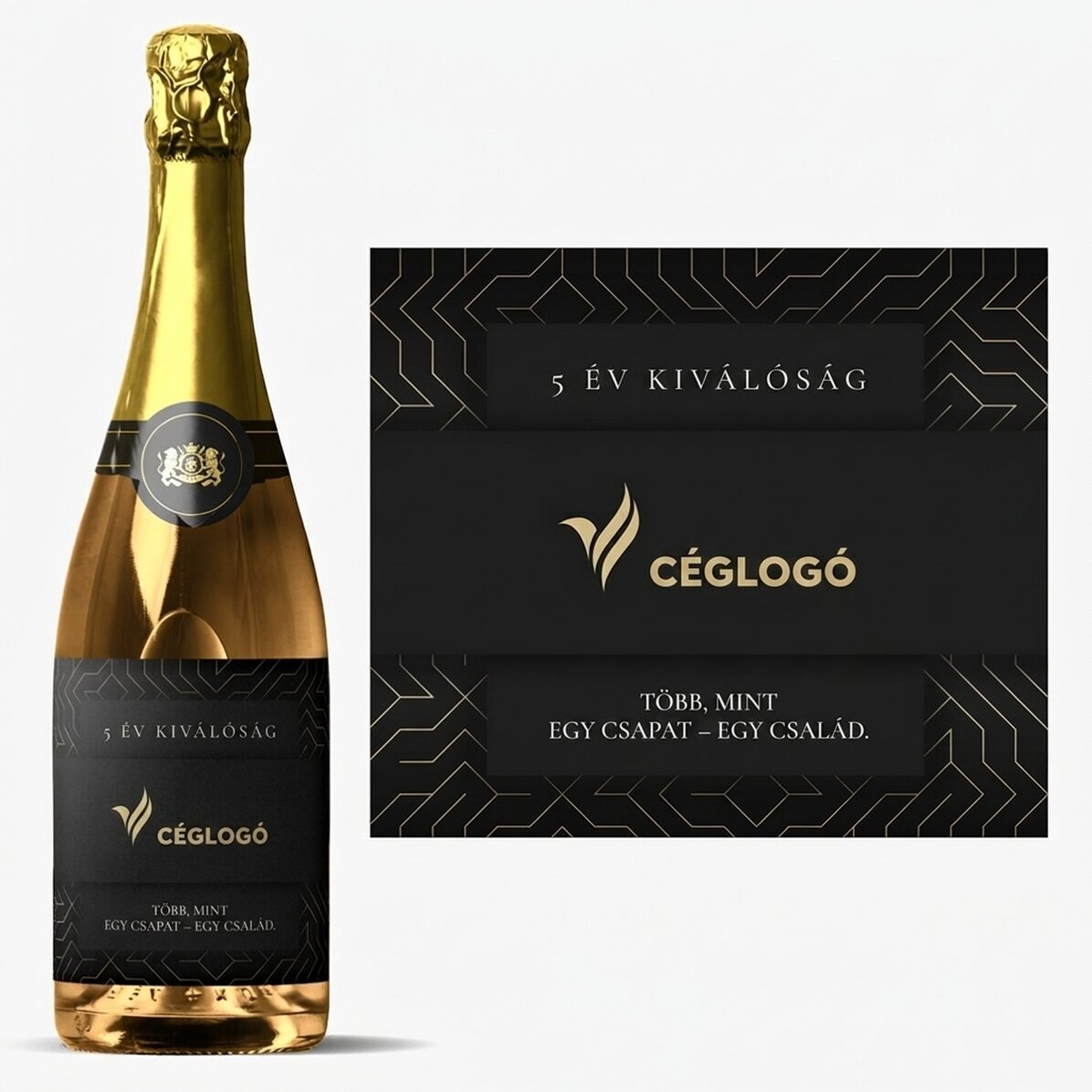 Személyre szabott pezsgő szöveggel - Márka évfordulója
