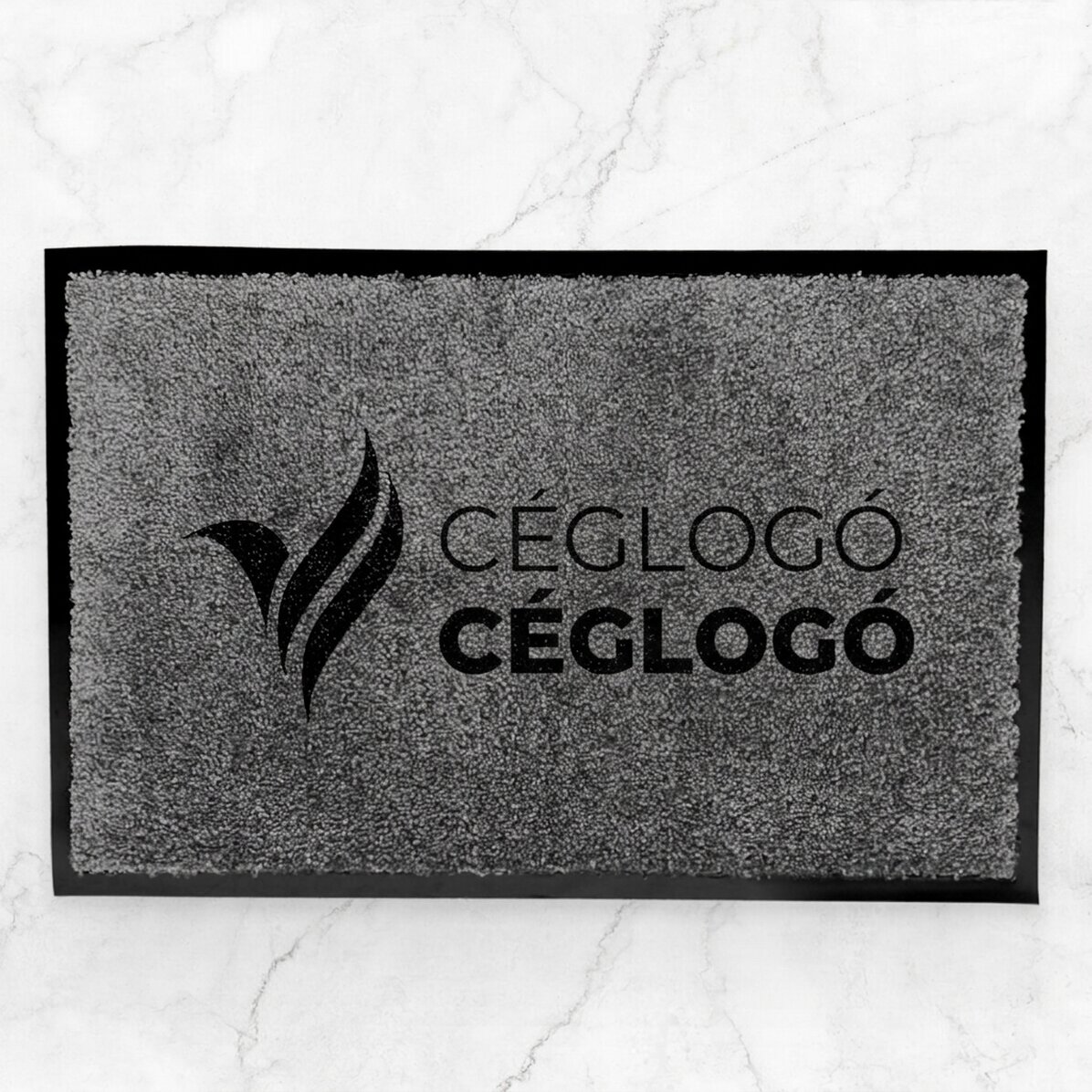 Személyre szabott beltéri bejárati szőnyeg logóval - Sötét szürke