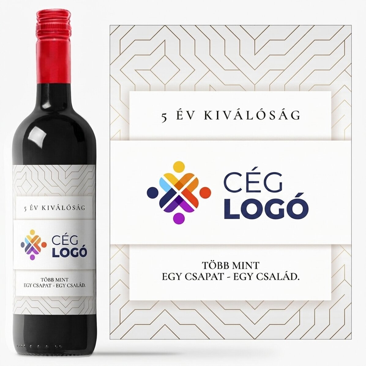 Személyre szabott bor logóval és szöveggel - Márka évfordulója