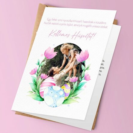 Személyre szabott kártya fotóval és szöveggel – Boldog húsvétot!