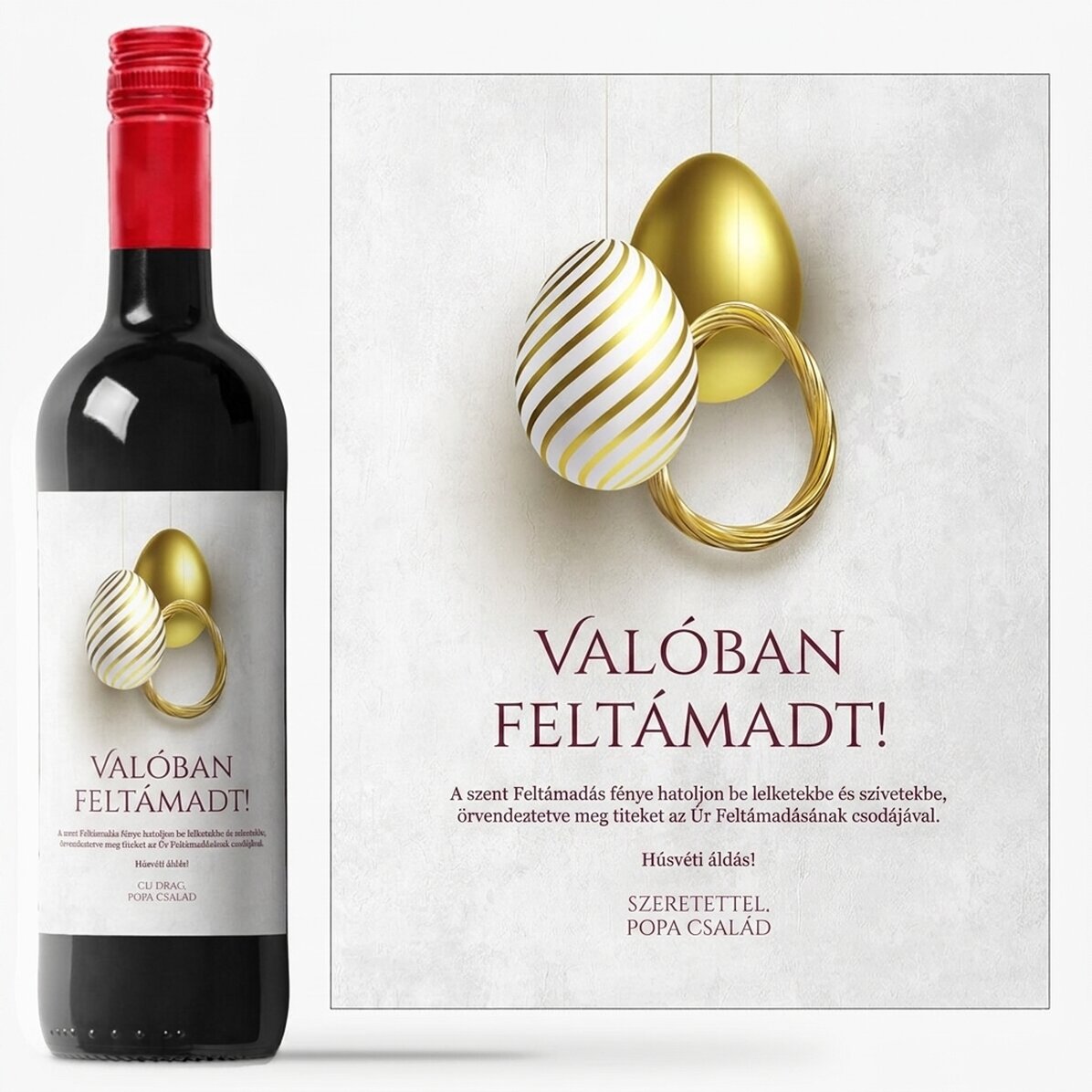 Személyre szabott bor szöveggel húsvétra – Truly Risen
