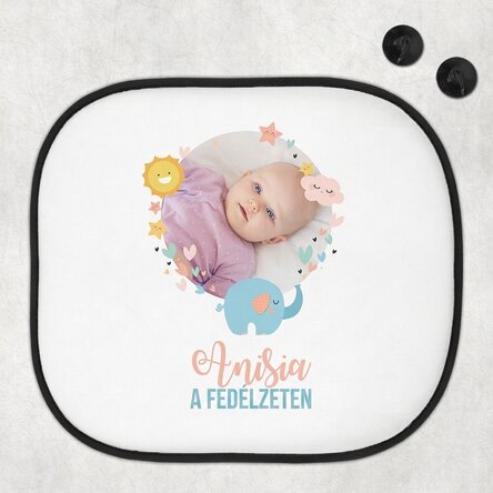 Személyre szabott autó napellenző fotóval és szöveggel - Baba a fedélzeten