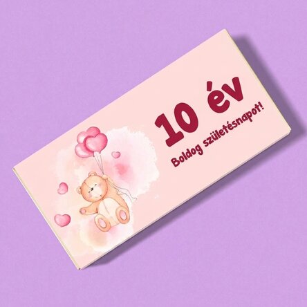 Személyre szabott csokoládé szöveggel gyerekeknek - Teddy Bear
